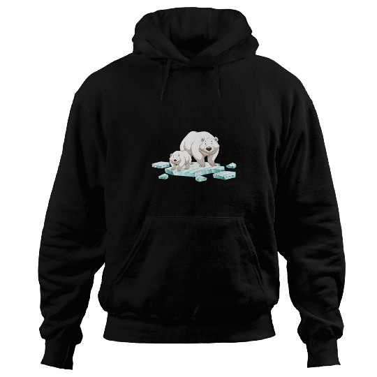 Funny Bear Polar bear north pole polar bear environmental protection 2 Cute Bears Hoodies