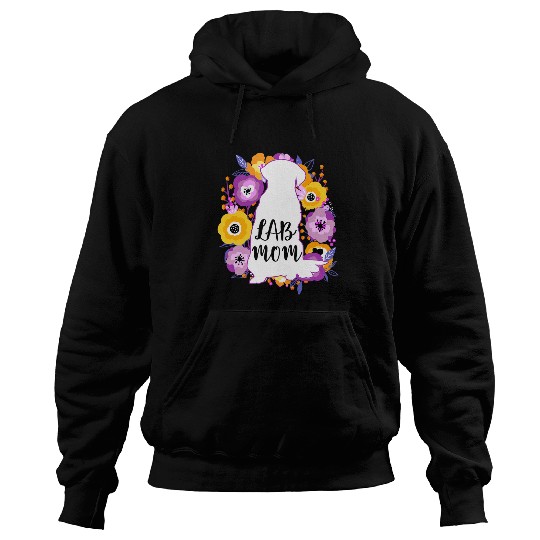 Labrador Lab Dog Labrador Mom Black Lab Purple Flowers Cute Dog Mama Gift Hoodies