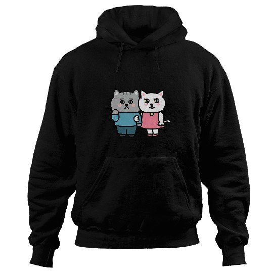 Gray and Carrie Cat illustration Hoodies