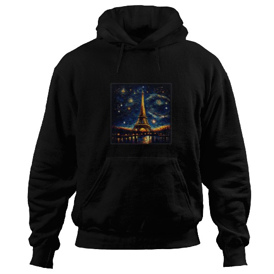 Surrealism Starry Night Eiffel Tower 69 Hoodies