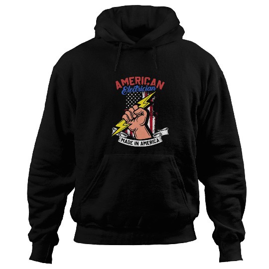 Electrical American Electrician US Flag Electrical Engineer Electrician Hoodies