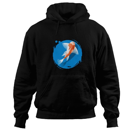 Koi Fish Illustration Enzo Meditation Sky Blue Hoodies