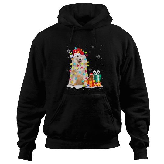 Dog Samoyed Funny Samoyed Christmas Light Dog Dad Dog Mom Hoodies