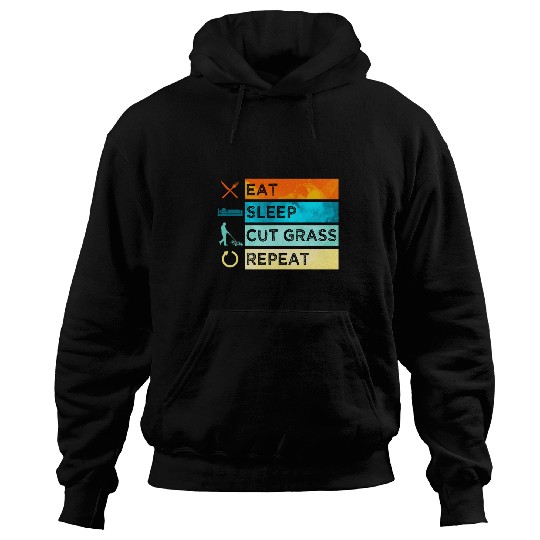 Eat Sleep Cut Grass Repeat Lawn Mower Landscape Landscaper Hoodies