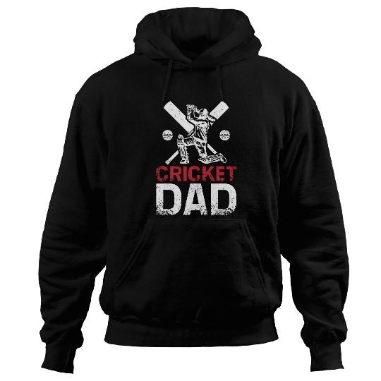 Cricket Fan Mens Fathers Day Daddy Cricket Dad Hoodies
