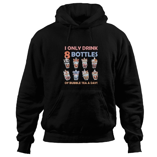 Funny 8 Bottles Cute Boba Unicorns Bubble Tea Hoodies