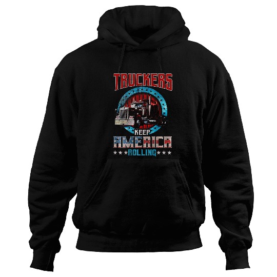 Trucker Gifts Tractor Trailer 18 Wheeler Design On Back 33333333 Hoodies