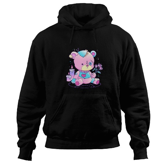 Funny Bear Pastel Goth Teddy Bear Japanese Anime Kawaii Demon Menhera Cute Bears Hoodies