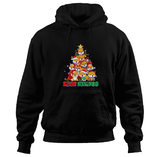 Dog Shiba Inu Feliz Navidog Feliz Navidad Christmas Shiba Inu Dog Lovers Hoodies
