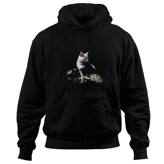 Cat Flowers Artwork Cat Motif Animal Cat 1 Hoodies