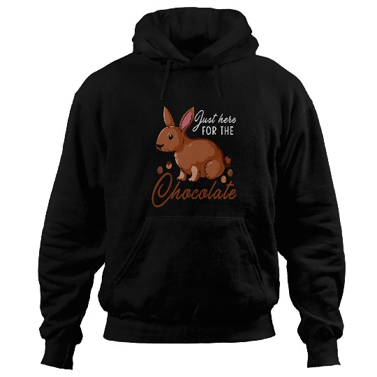 Rabbits Just Here For The Chocolate Cute Easter Bunny Chocolate Hoodies
