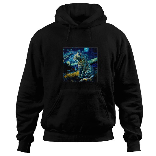 Leopard Gift Surrealism Starry Night Snow Leopard Hoodies