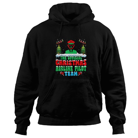 Christmas Airline Pilot Team Aviation Airplane Pilot Xmas Hoodies