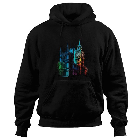 Big Ben Watercolour Painting London Tower Bridge Big Ben Hoodies