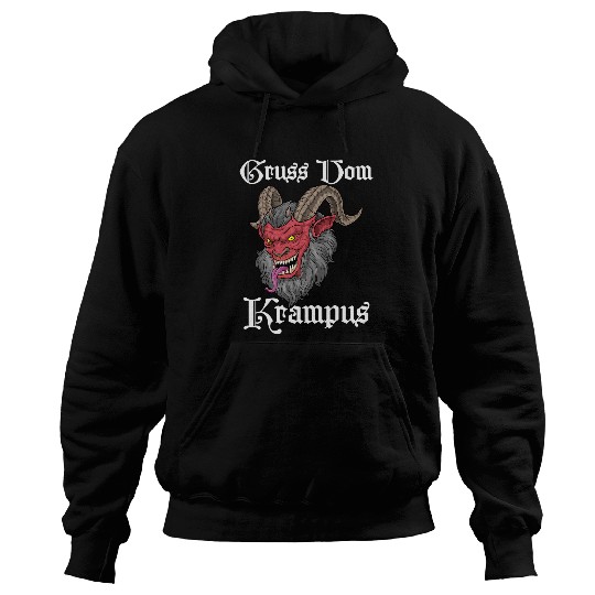 Gruss Vom Krampus Germanic Christmas Demon Merry Krampus Hoodies