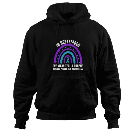 In September We Wear Teal Purple suicides Prevention Ribbon 1 Hoodies