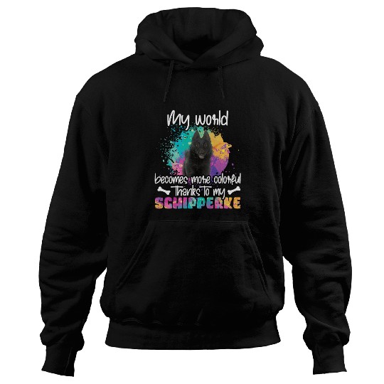 Colorful world Schipperke dog dogs paws dog mom mom 392 Hoodies