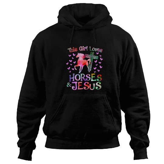 Christian This Girl Loves Horses And Jesus Christian Horse Equestrian Christ Hoodies