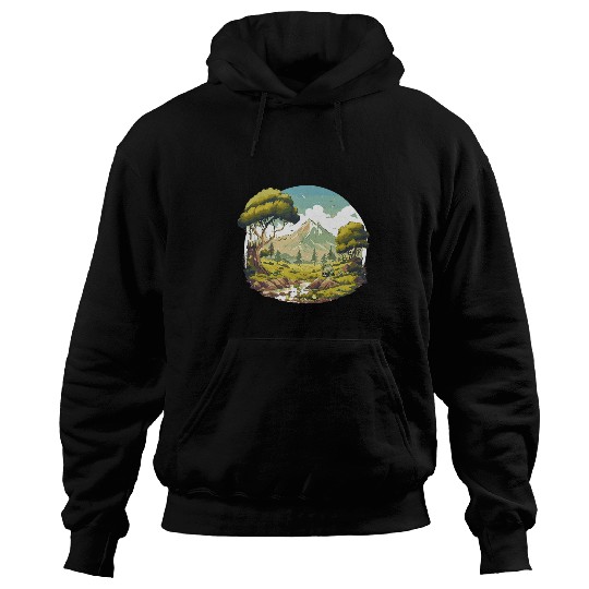Cottagecore Fairycore Mountain Forest Landscape Hoodies
