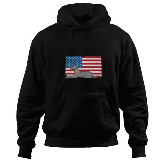 Dog Great Dane Patriotic Dog Breed American Great Dane for Dog Lovers Hoodies