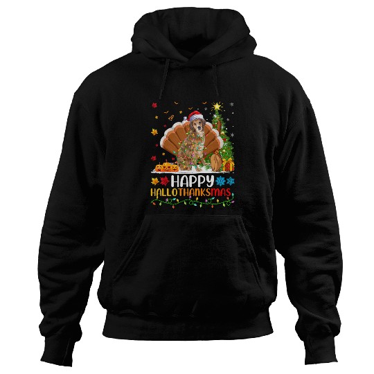 Dog Lover Funny Happy Brittany Spaniel Dog HelloThanksMas 2 Hoodies