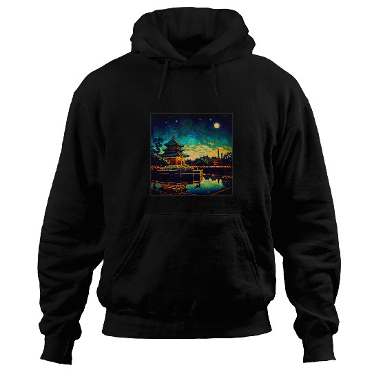 Surrealism Starry Night China Imperial City 69 Hoodies