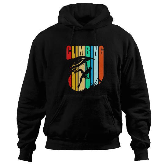 Climbing Climber Rock Climbing Colorful Climber Climb Mountain 79 Climb Hoodies