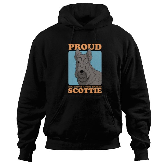 Dog Scottish Terrier Mens Dog Dad Of A Spoiled Scottie Dog Owner Scottish Terrier 3 Hoodies