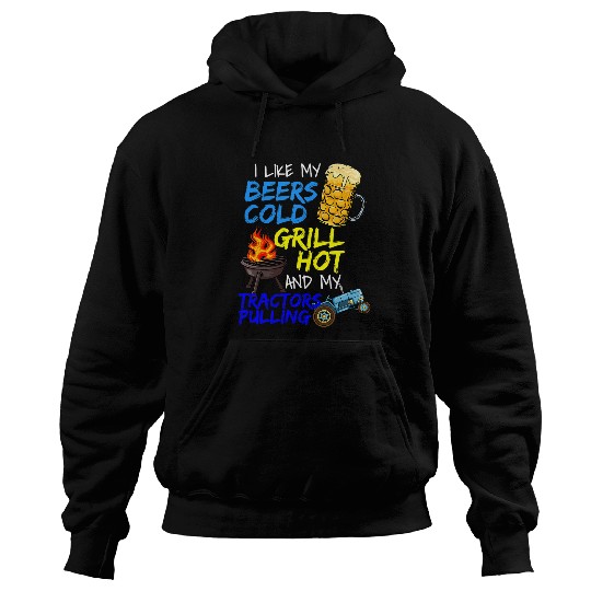 Tractor driving Beer Lover Grillmaster Meat Grilling BBQ Tractor Pulling Hoodies