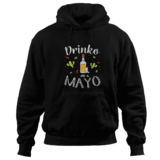 Cinco de Drinko de Mayo Tequila Bottle Illustration Hoodies