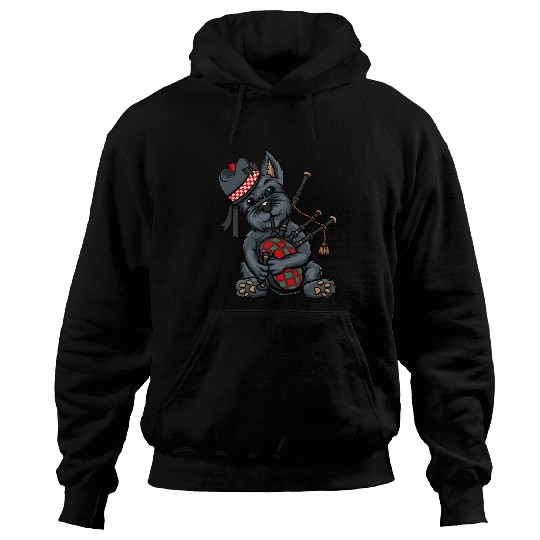 Dog Scottish Terrier Funny Tartan Day Scottish Terrier Bagpipess Scotland Hoodies