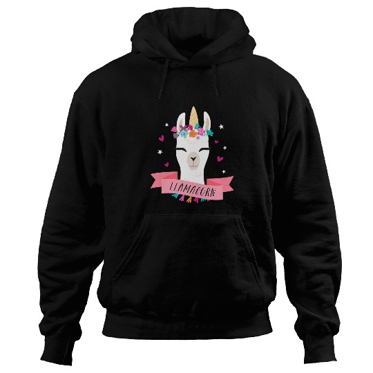 Llamacorn Unicorns Llama Cute Funny Kawaii Animal Face Hoodies