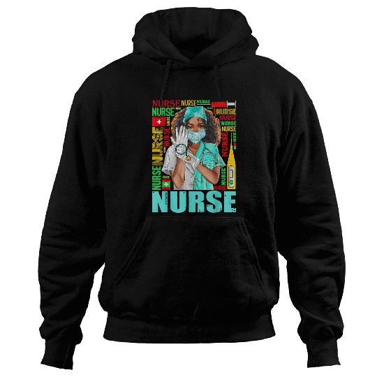 Nursing Womens Dy Black nurses Week Costume Black History Month Hoodies