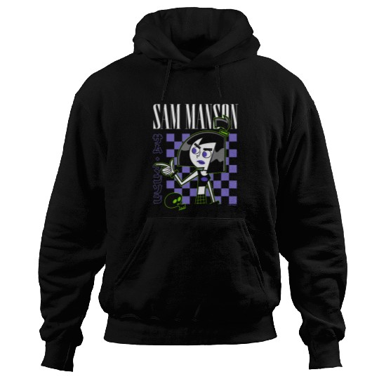 Danny Phantom Sam Manson Retro Kanji Checkerboard Portrait Hoodies