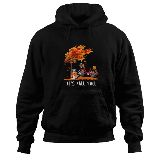 Its Fall Yall Shih Tzu Bike Pumpkin Spice Fall Autumn Hoodies