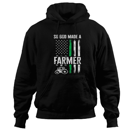 Tractor driving Patriotic American Flag Tractor So God Made A Farmer Hoodies