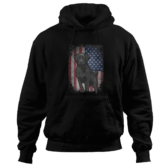 Labrador Lab Dog American Flag Black Labrador Retriever Black Lab Hoodies