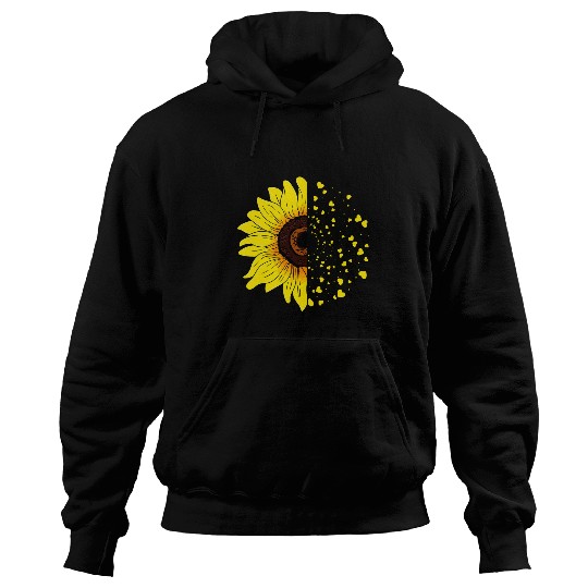 Blossom Sunflower Hearts Yellow Flower Gardener Sunflower Hoodies