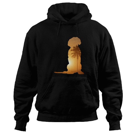 Dog Great Dane Summer Sunset Beach Dog Silhouette Great Dane Hoodies