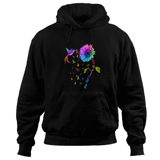 HopeFightCancerInAllColorsSunflower Hummingbird Hoodies