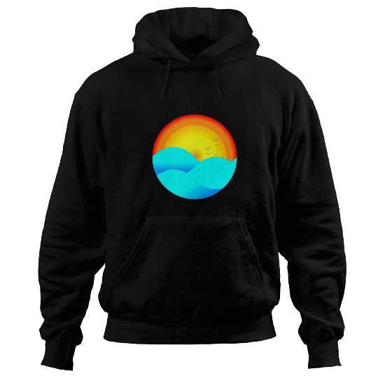 Mountain Sunrise Illustration Hoodies