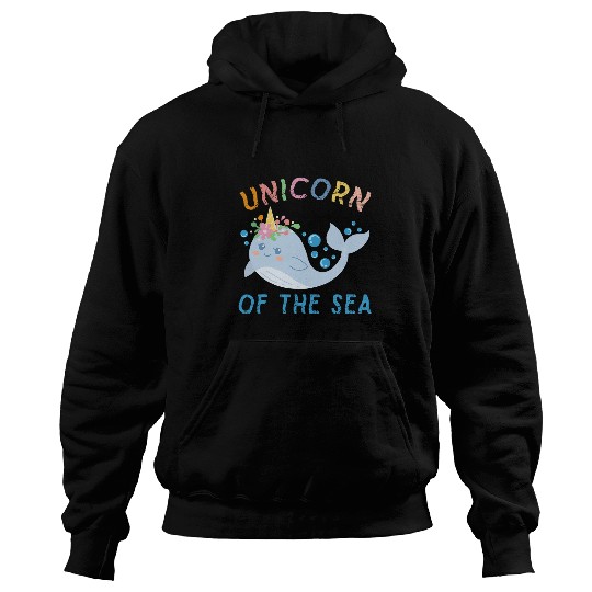 Of The Sea Rainbow Narwhale Animals Fish Top Narwhal Hoodies