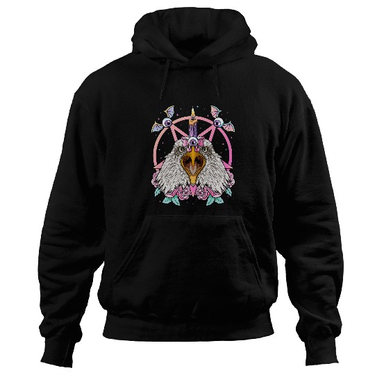 Pastel Goth Eagle Pagan Creepy Menhera Bald Eagle Hoodies