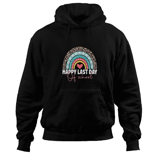 Happy Last Day of School Teacher Student Graduation Rainbow 9 8 Hoodies