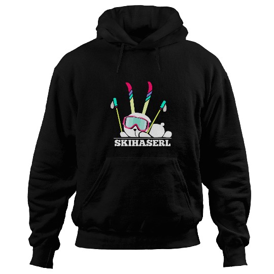 Skiing Ski Funny Skiing Apreski Rabbits Hoodies