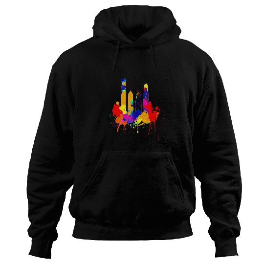 Hong Kong Skyline Asia Colored Painting Art Love Hong Kong Hoodies
