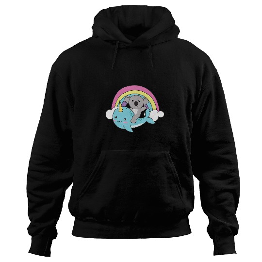 Narwhal Cute koala Ocean Unicorns Kawaii Koalas Narwhals Hoodies