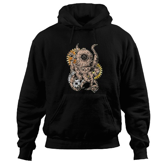 Octopuss Lover Steampunk Hat Mechanical Retro Look Steampunk Octopus Hoodies