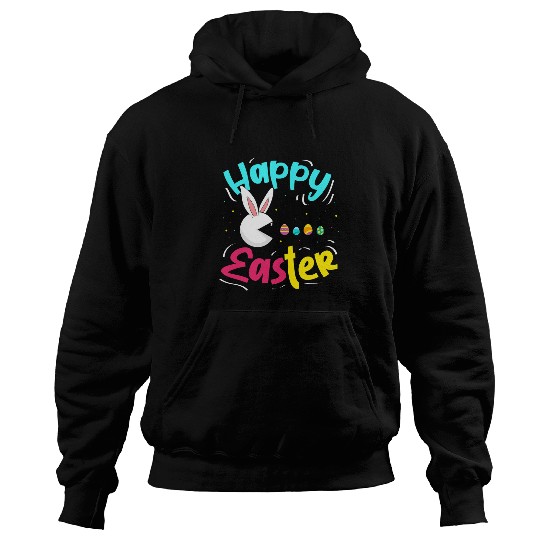 Rabbits Happy Easter Cute Rabbit Eating Easter Eggs Easter Sunday Hoodies