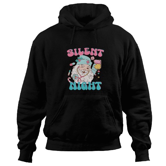 Retro Silent Night ICU nurses Christmas Intensive Care Unit 1 Hoodies